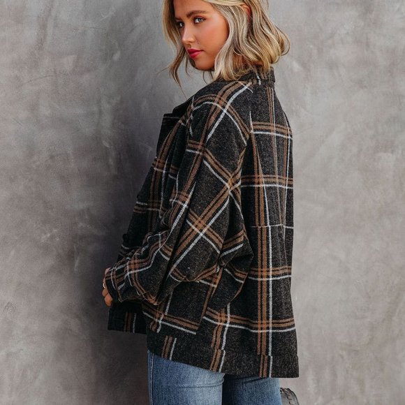 LAST ONE - AUGGIE POCKETED SOFT PLAID SHACKET - Picture 5 of 11